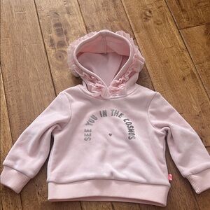 Billieblush Light Pink Hooded Sweatshirt with Ruffle Hood